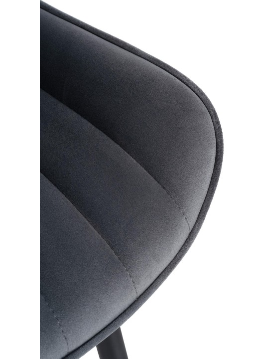 Lot de 2 chaises Largo velours, gris foncé