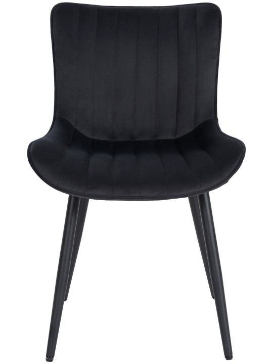 Lot de 2 chaises Largo velours, noir