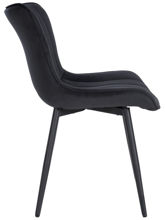 Lot de 2 chaises Largo velours, noir