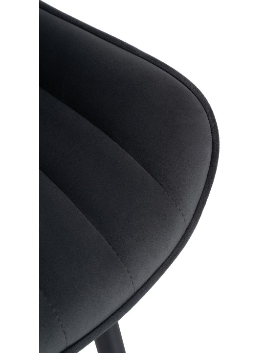 Lot de 2 chaises Largo velours, noir