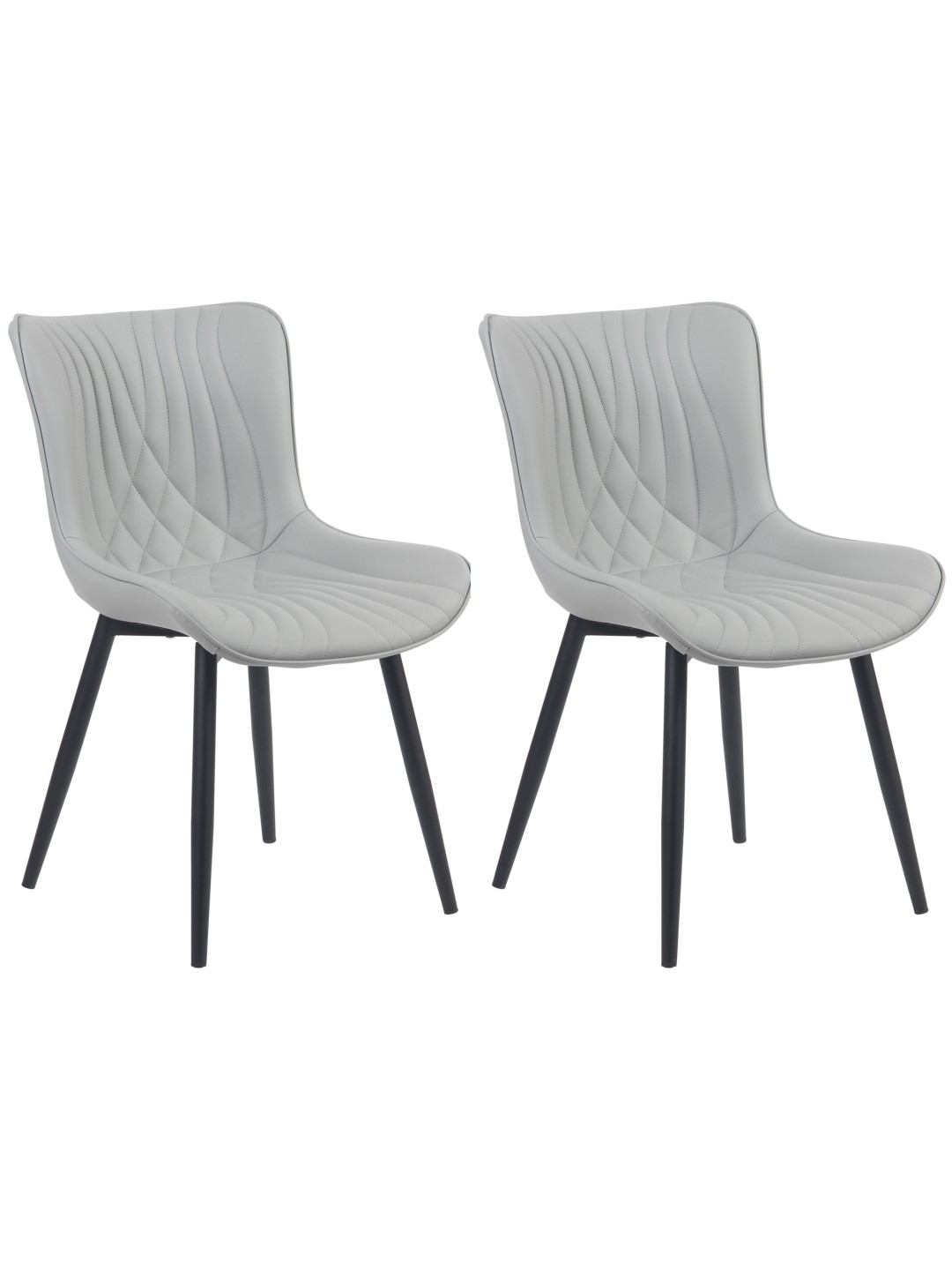 Lot de 2 chaises Brady simili cuir, gris