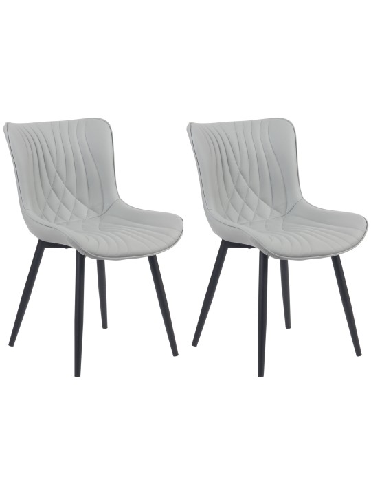 Lot de 2 chaises Brady simili cuir, gris