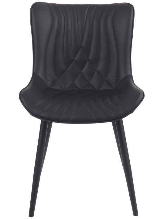 Lot de 2 chaises Brady simili cuir, noir