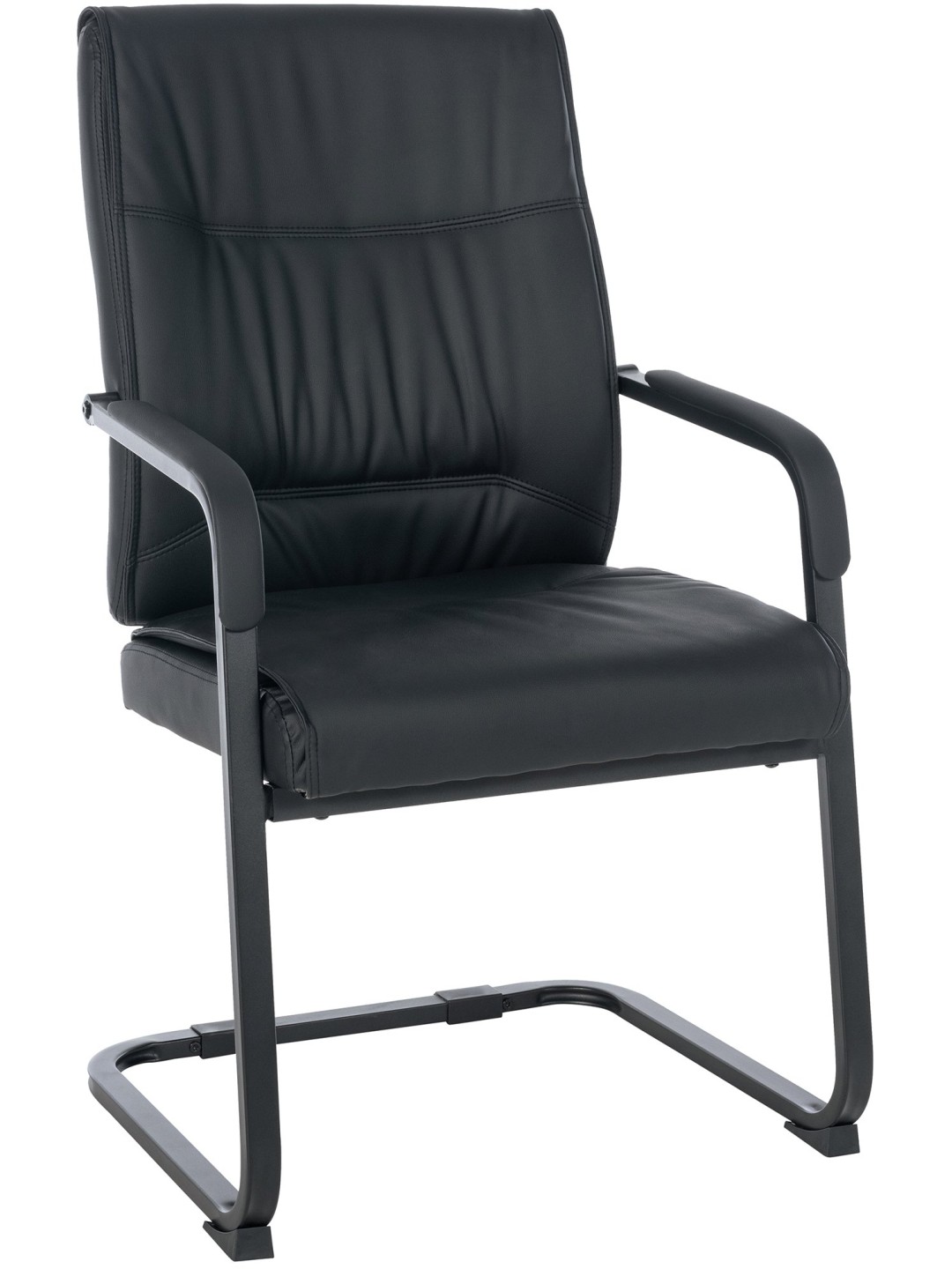 Chaise visiteur XL Anubis, noir/noir