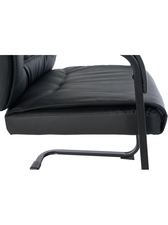 Chaise visiteur XL Anubis, noir/noir