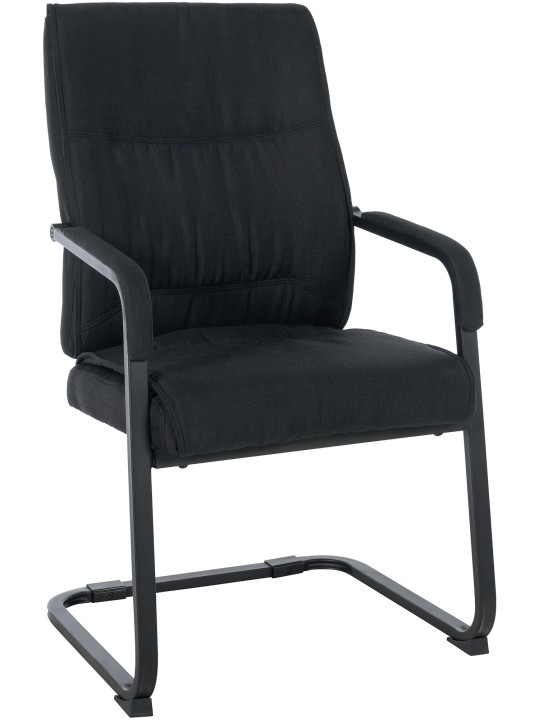 Chaise visiteur XL tissu Anubis, noir/noir