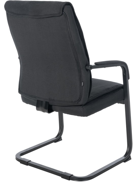 Chaise visiteur XL tissu Anubis, noir/noir