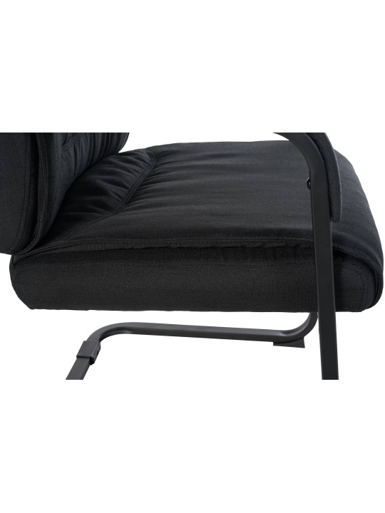 Chaise visiteur XL tissu Anubis, noir/noir
