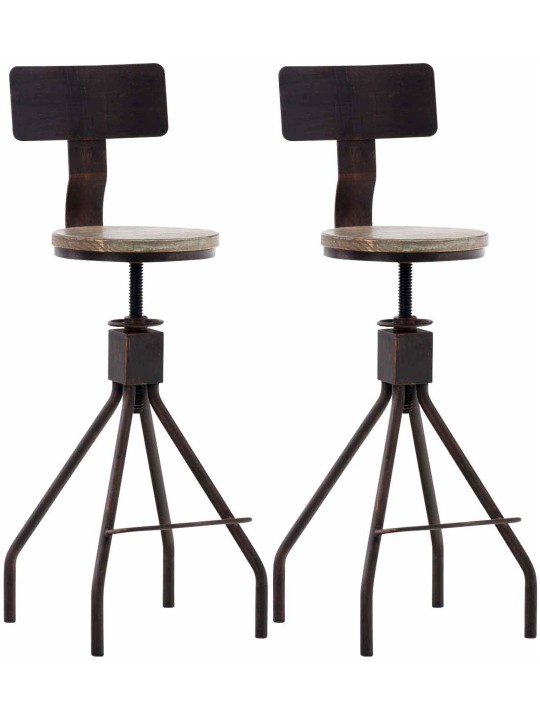 Lot de 2 tabourets de bar Elko, bronze