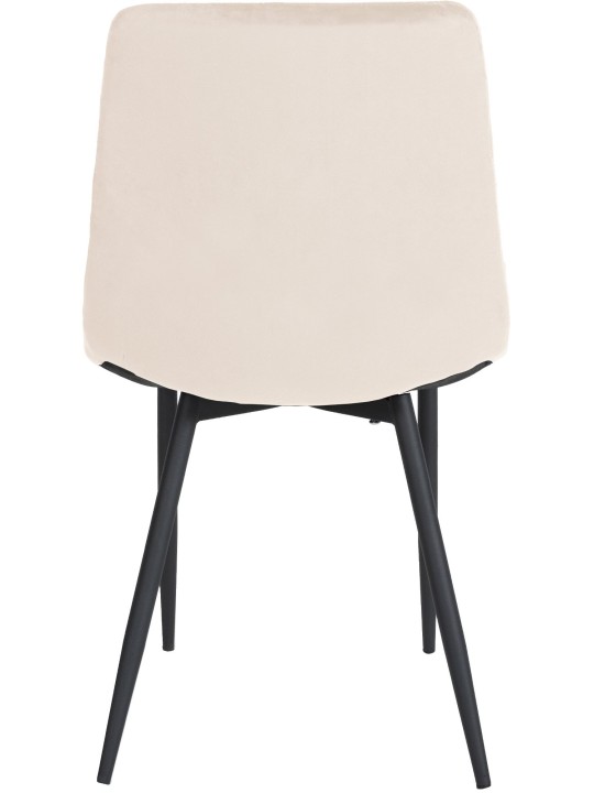 Lot de 4 chaises Telde velours, crème Lot de 4 chaises Telde velours, crème