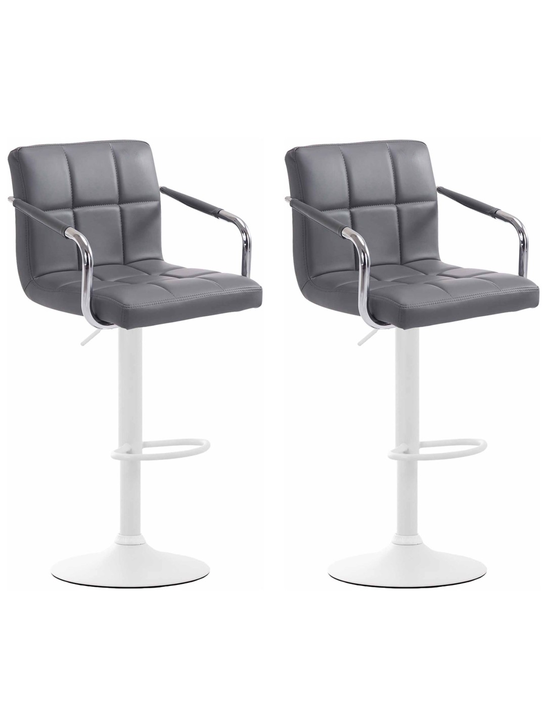 Lot de 2 tabourets de bar Lucy V2, gris