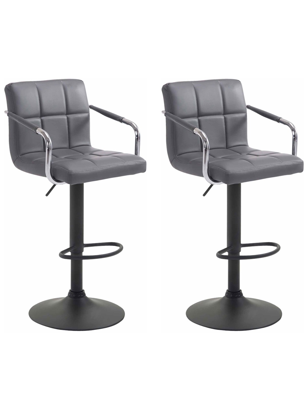 Lot de 2 tabourets de bar Lucy V2, gris