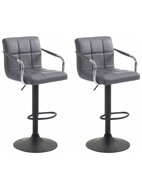 Lot de 2 tabourets de bar Lucy V2, gris