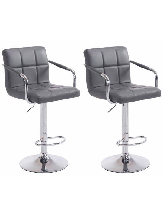 Lot de 2 tabourets de bar Lucy V2 chromé, gris Lot de 2 tabourets de bar Lucy V2 chromé, gris
