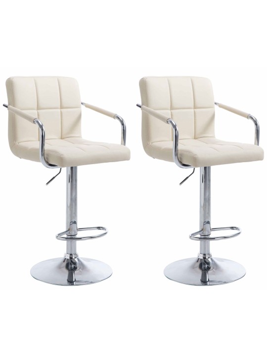 Lot de 2 tabourets de bar Lucy V2 chromé, crème Lot de 2 tabourets de bar Lucy V2 chromé, crème