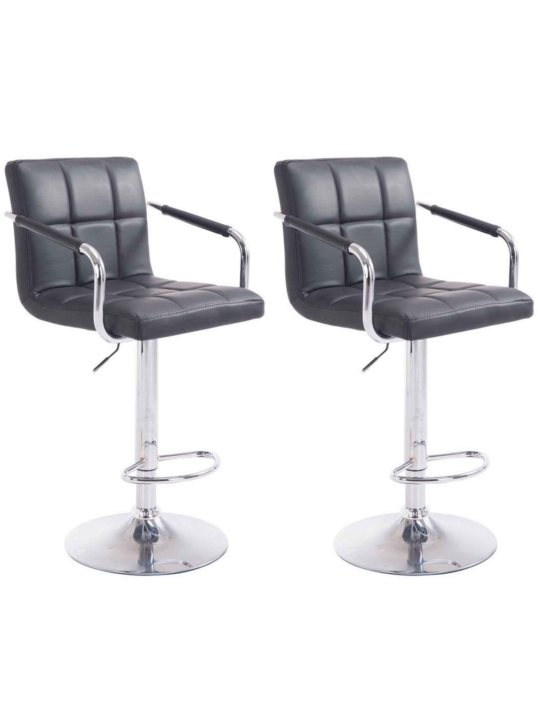 Lot de 2 tabourets de bar Lucy V2 chromé, noir