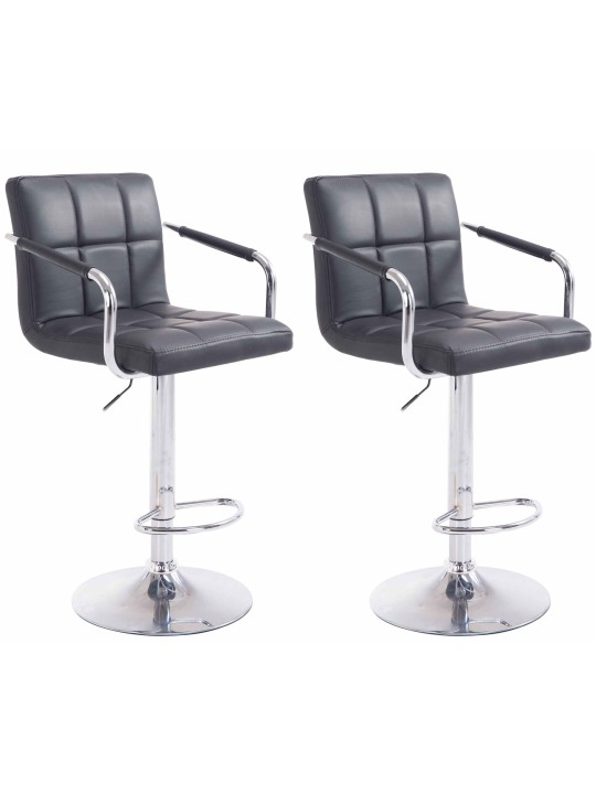 Lot de 2 tabourets de bar Lucy V2 chromé, noir Lot de 2 tabourets de bar Lucy V2 chromé, noir
