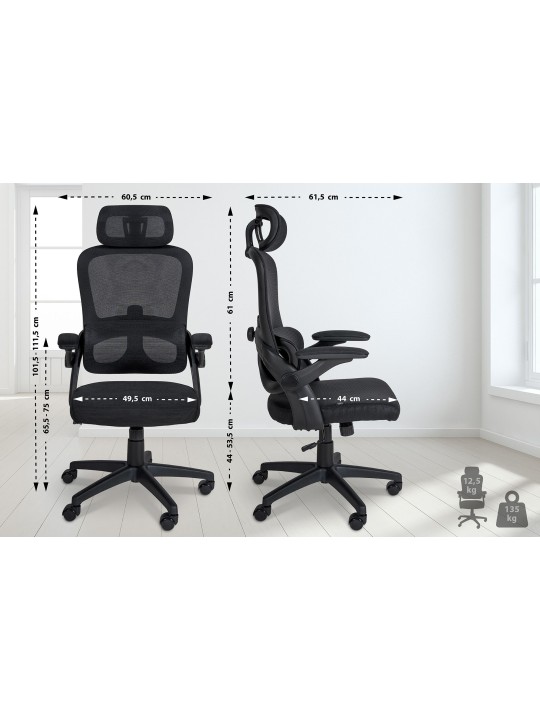 Chaise de bureau Garston, noir