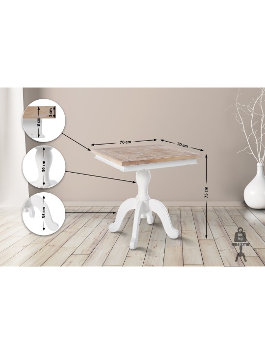 Table bistrot Grasby, naturel/blanc Table bistrot Grasby, naturel/blanc