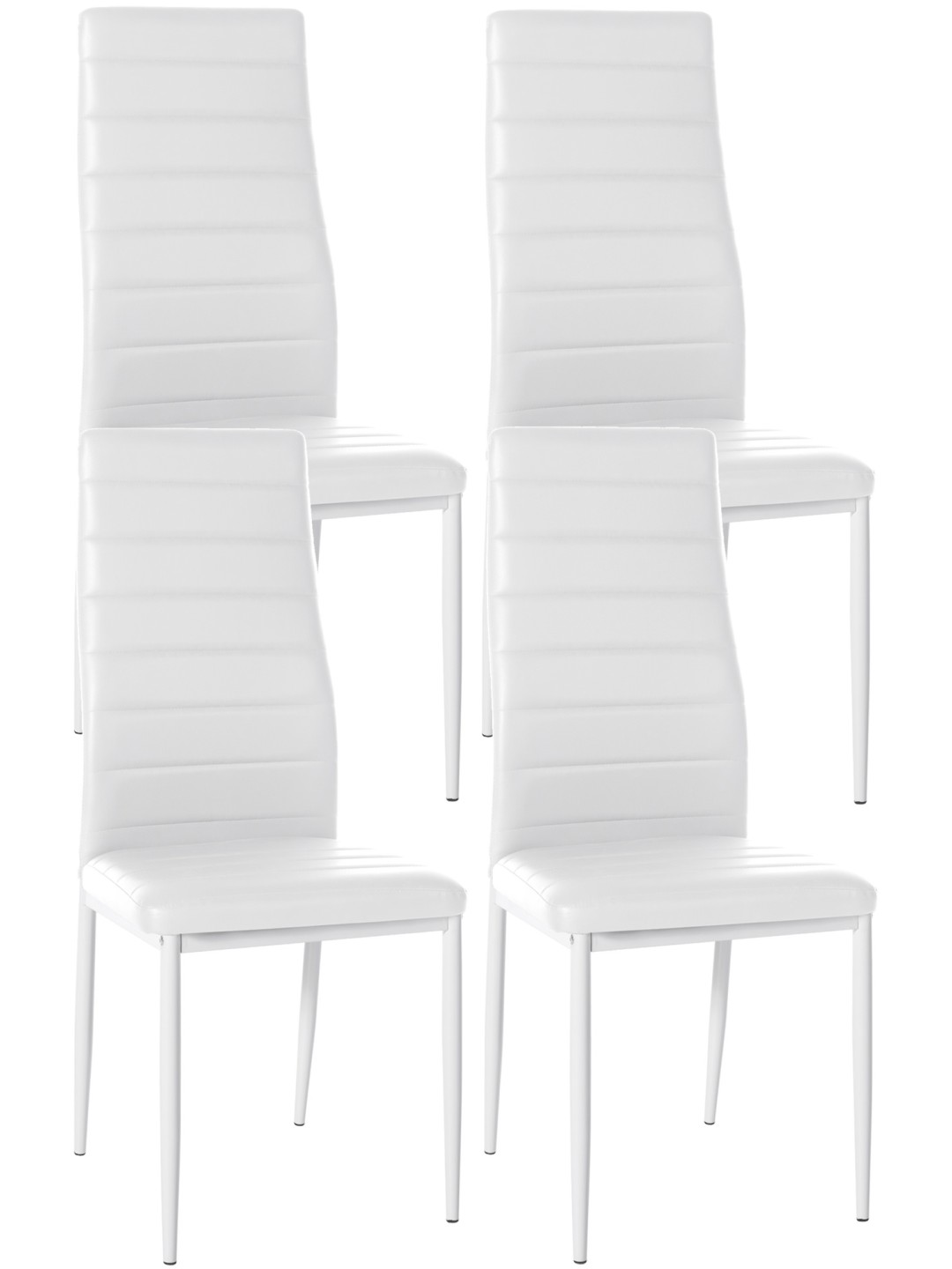 Ensemble de 4 chaises de salle à manger Mayfair simili cuir, blanc