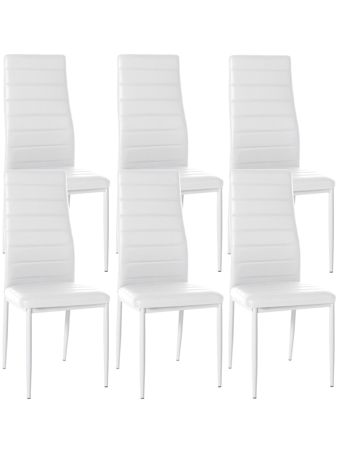 Lot de 6 chaises de salle à manger Mayfair simili cuir, blanc