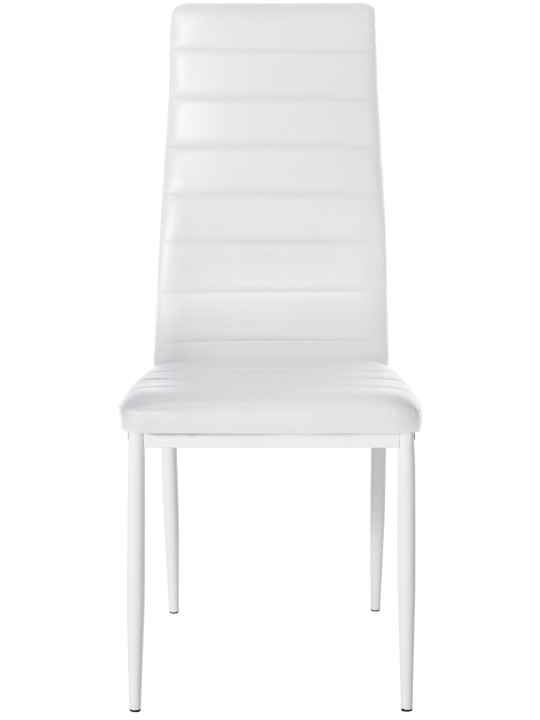 Ensemble de 4 chaises de salle à manger Mayfair simili cuir, blanc