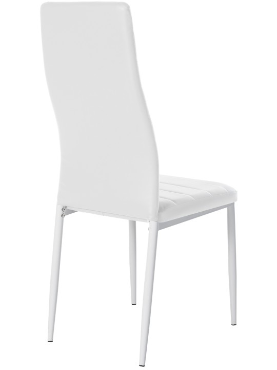 Lot de 6 chaises de salle à manger Mayfair simili cuir, blanc