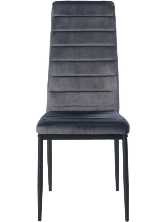 Lot de 6 chaises de salle à manger Mayfair velours, gris