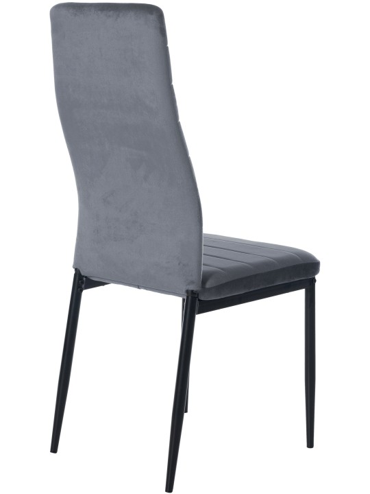 Lot de 6 chaises de salle à manger Mayfair velours, gris clair Lot de 6 chaises de salle à manger Mayfair velours, gris clair