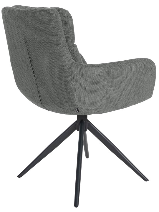 Chaise de salle à manger Vilas tissu, gris