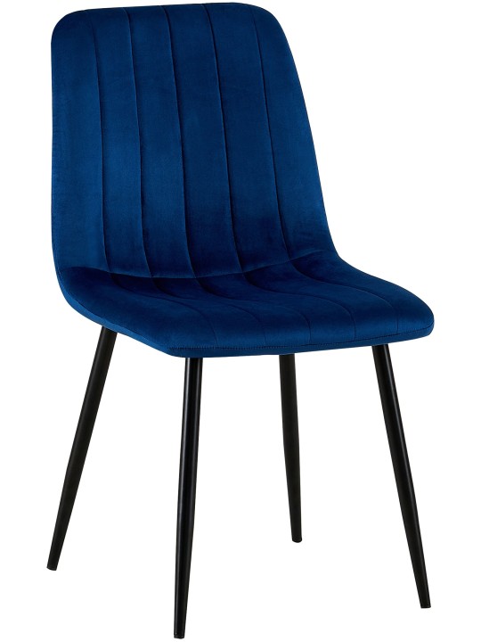 Chaise Dijon velours, bleu