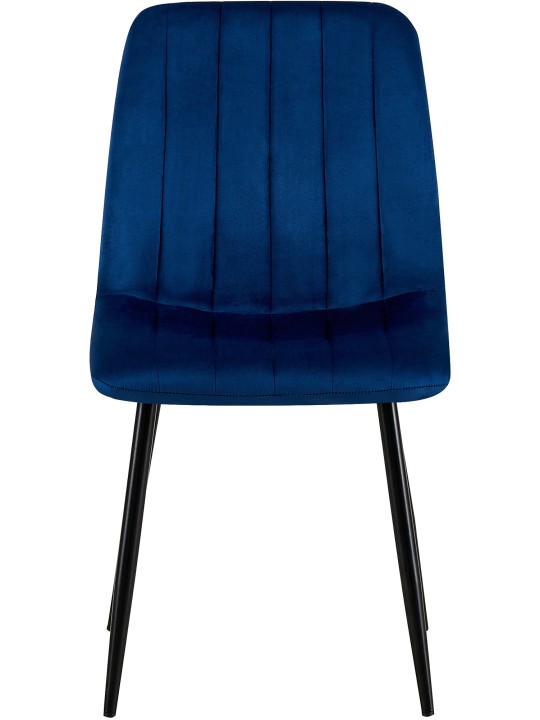 Chaise Dijon velours, bleu