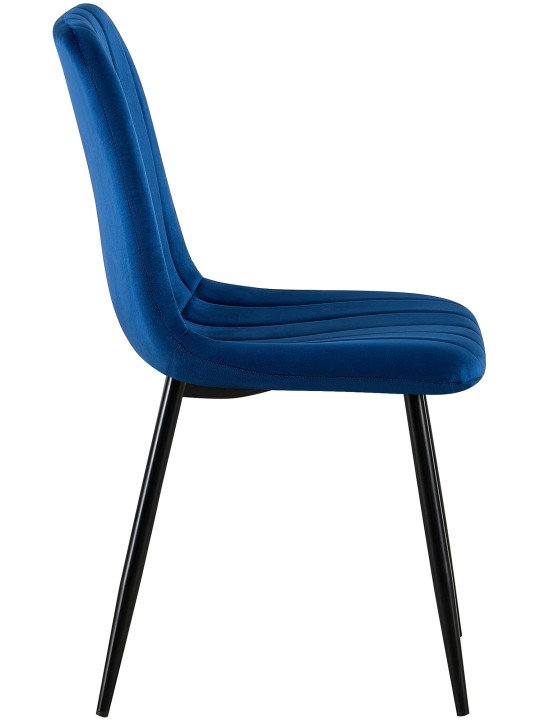 Chaise Dijon velours, bleu