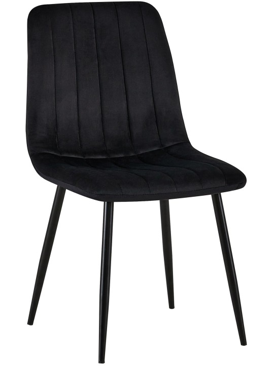 Chaise Dijon velours, noir