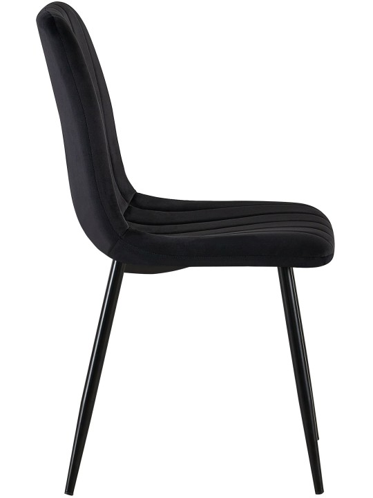 Chaise Dijon velours, noir