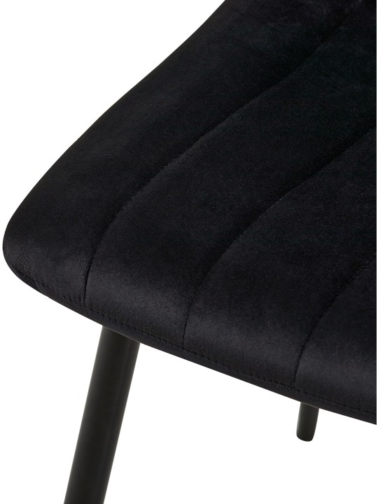 Chaise Dijon velours, noir