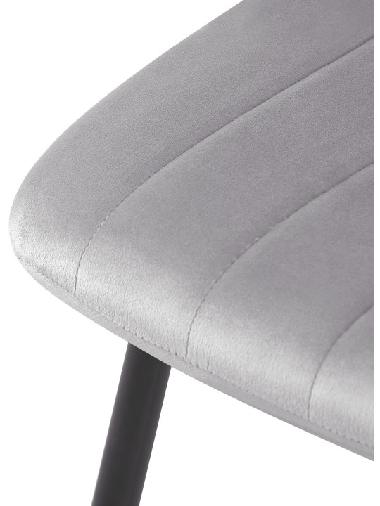 Chaise Dijon velours, gris
