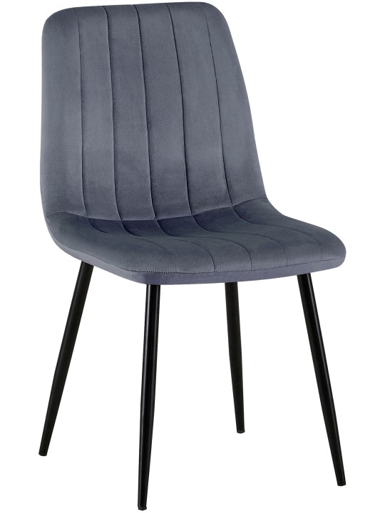 Chaise Dijon velours, gris foncé