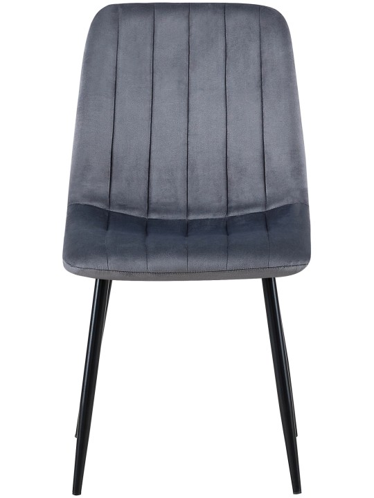 Chaise Dijon velours, gris foncé