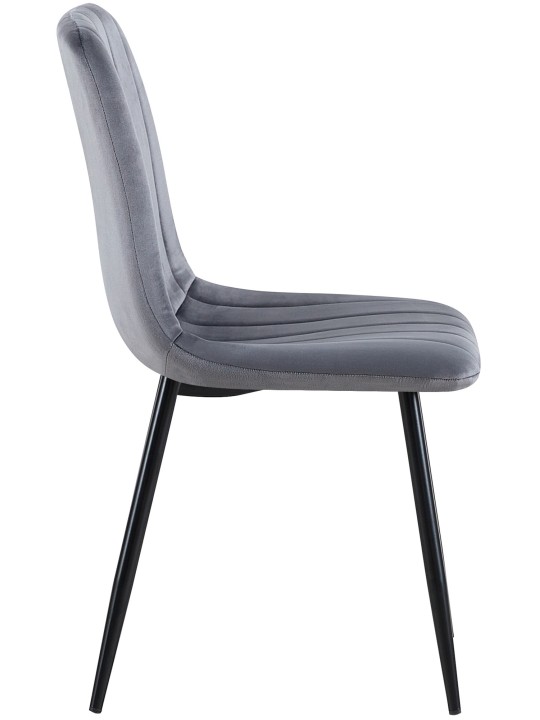 Chaise Dijon velours, gris foncé