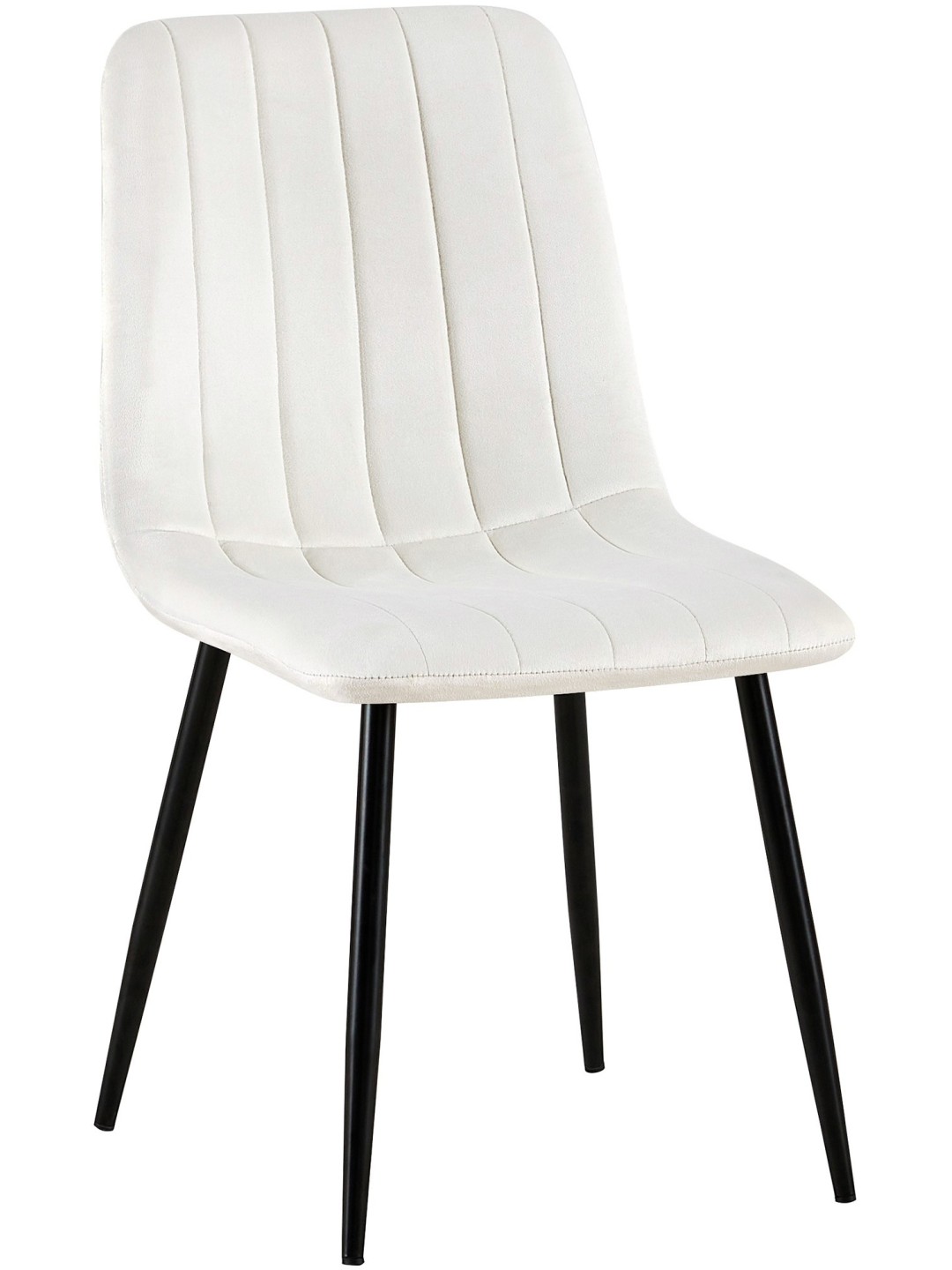Chaise Dijon velours, blanc crème