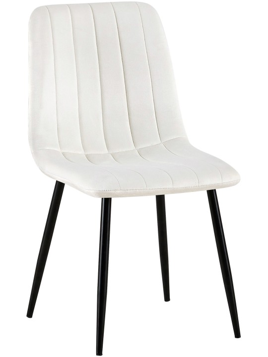 Chaise Dijon velours, blanc crème