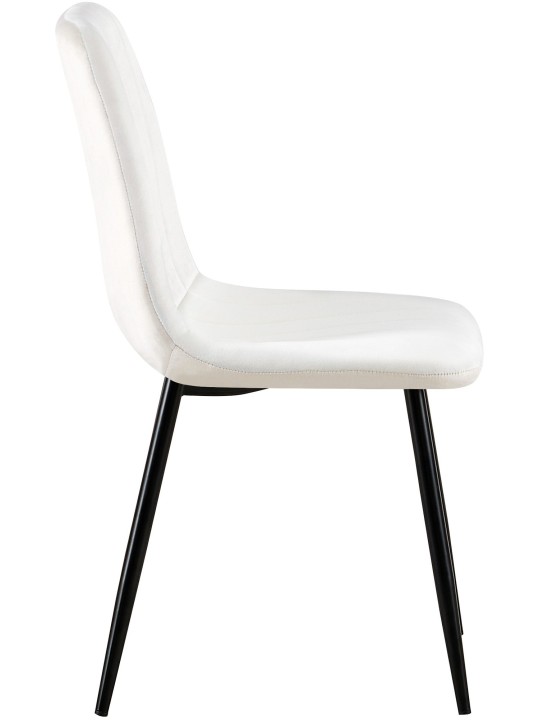 Chaise Dijon velours, blanc crème