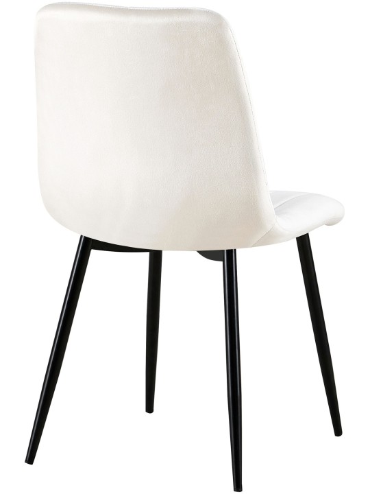Chaise Dijon velours, blanc crème