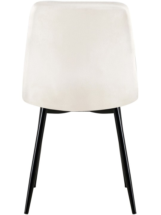 Chaise Dijon velours, blanc crème