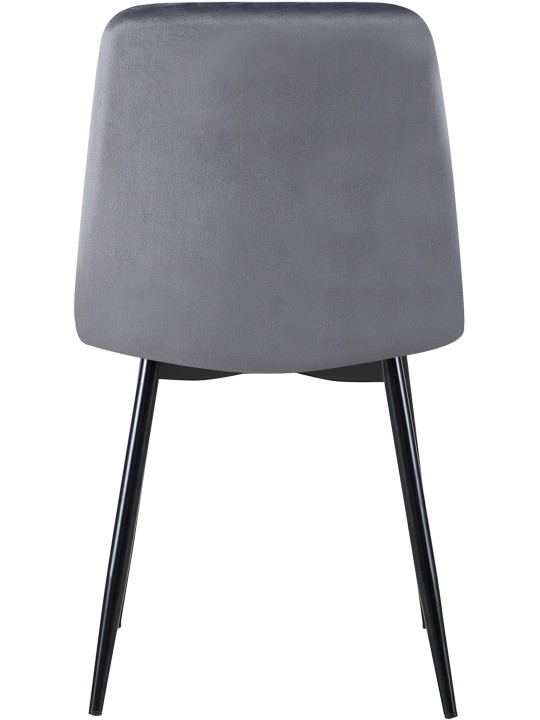 Lot de 4 chaises Dijon velours, gris foncé