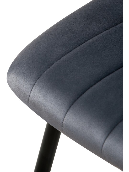 Lot de 4 chaises Dijon velours, gris foncé