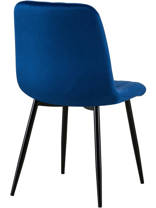 Lot de 4 chaises Dijon velours, bleu