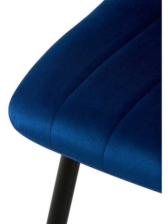 Lot de 4 chaises Dijon velours, bleu