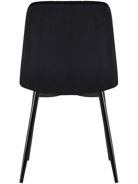 Lot de 4 chaises Dijon velours, noir